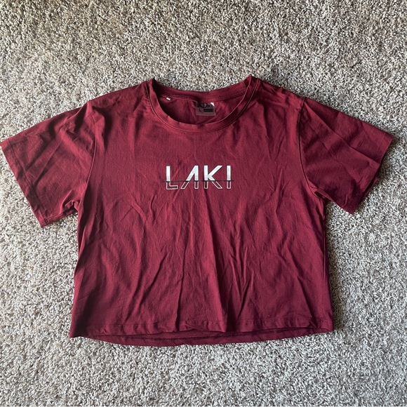 Laki Red Logo Crop Top - Picture 1 of 3